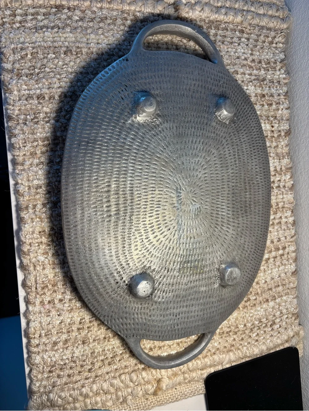 Cast aluminum Woodland Rabbit serving tray